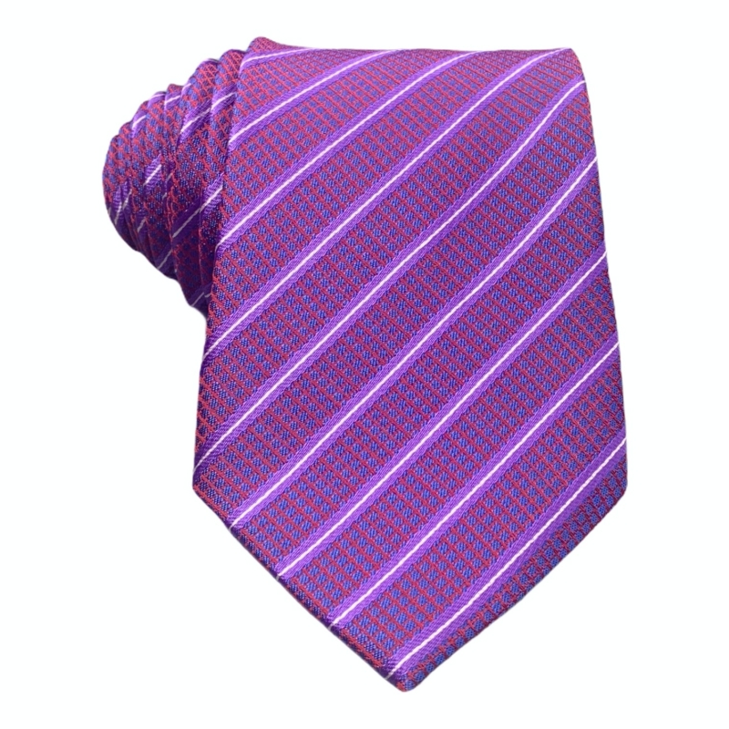 Modro - fialová kravata Lines 