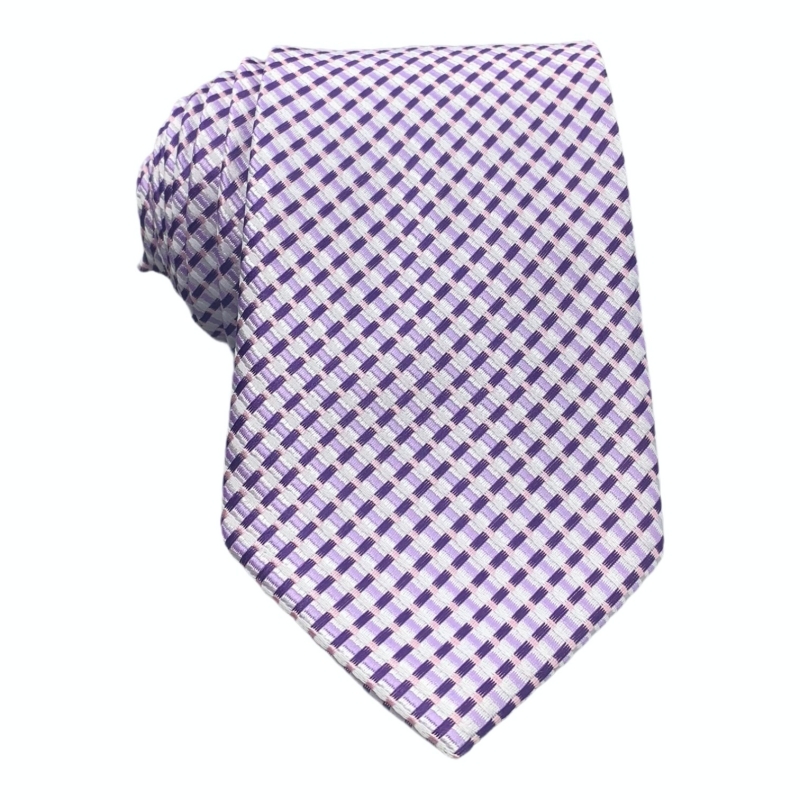 Fialová kravata Rose Check 