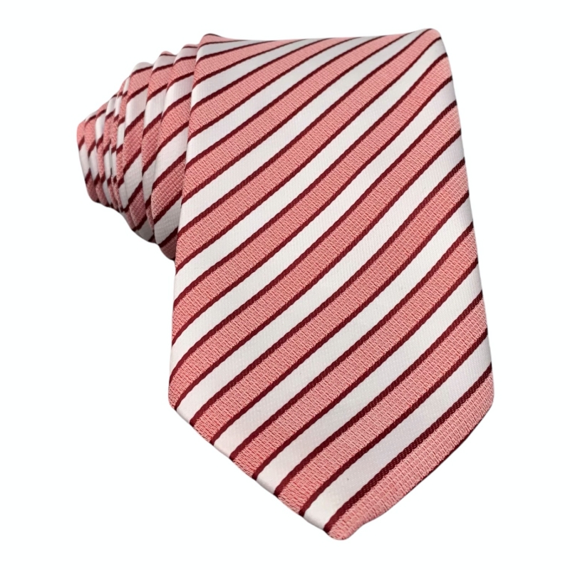 Bílo - růžová kravata Pruhy 