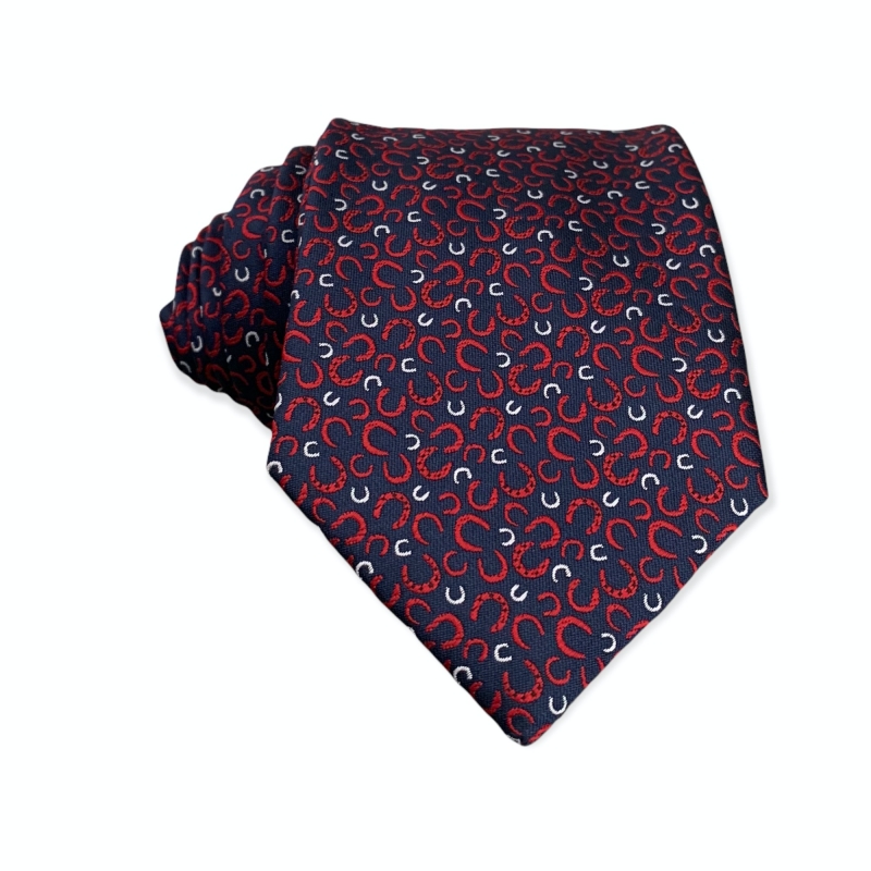 Modro - červená kravata Podkova 