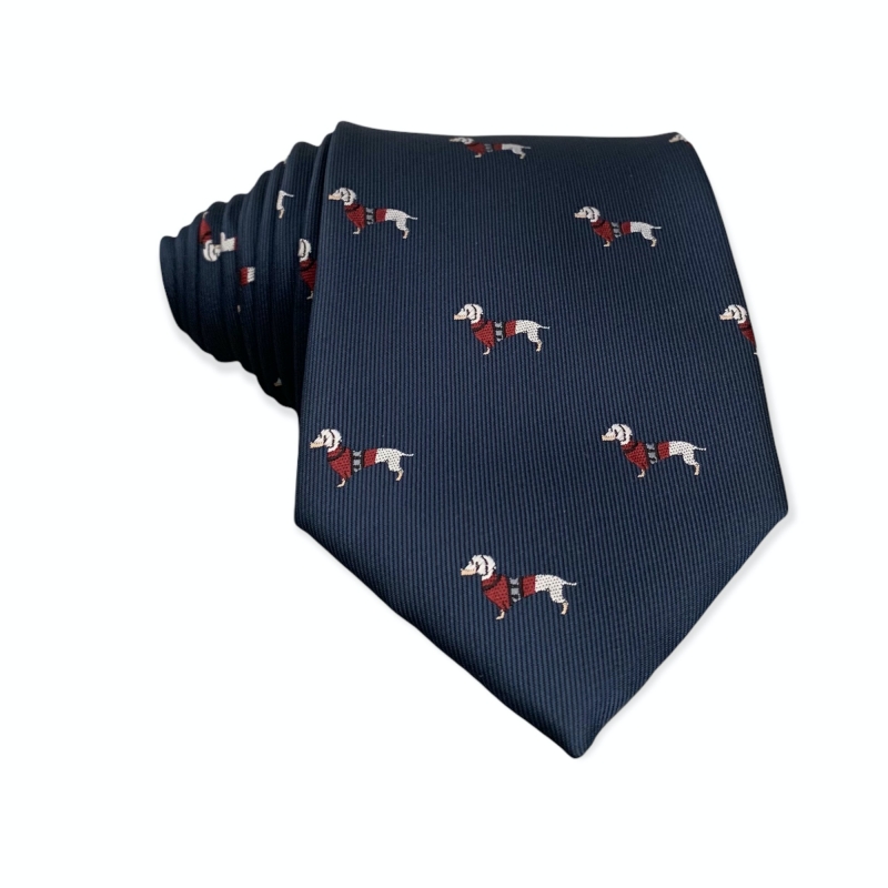 Modrá kravata Pes - jezevčík 