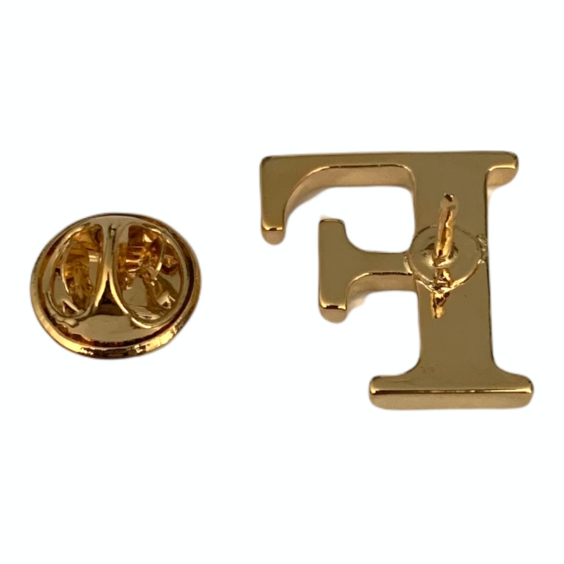 Zlatá brož písmeno F