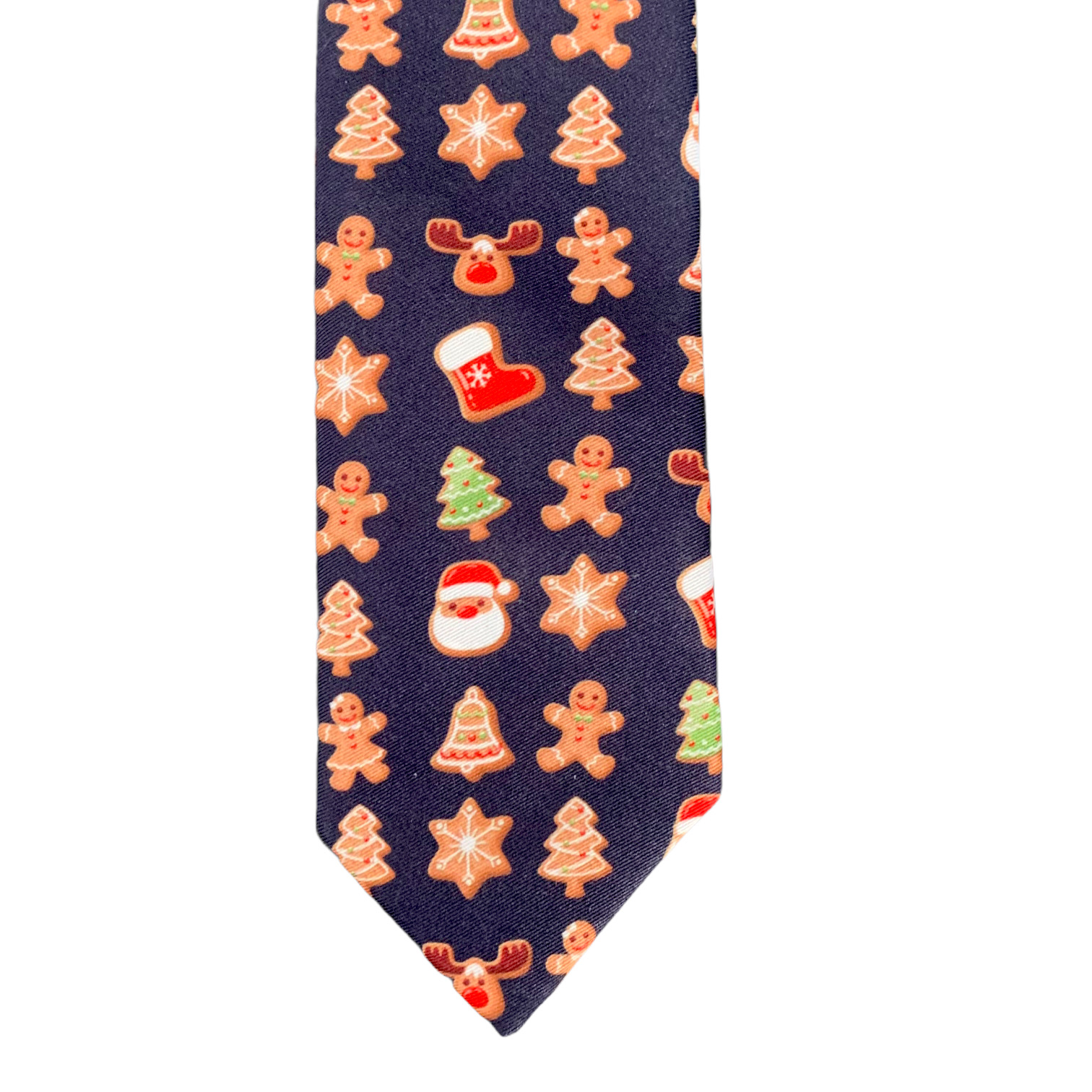 Modrá chlapecká kravata Vánoční perníčky 