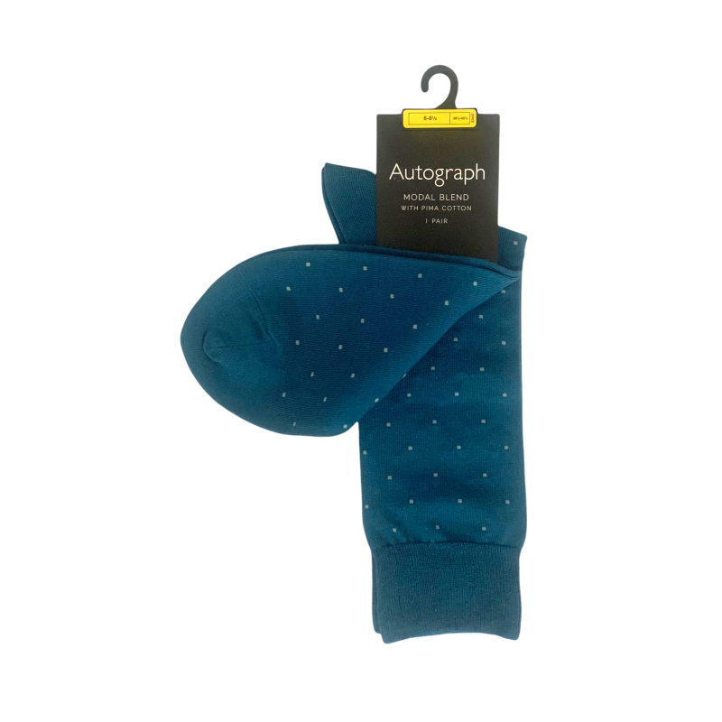 Modré ponožky Marks and Spencer Autograph Cube EU 39.5 - 42.5