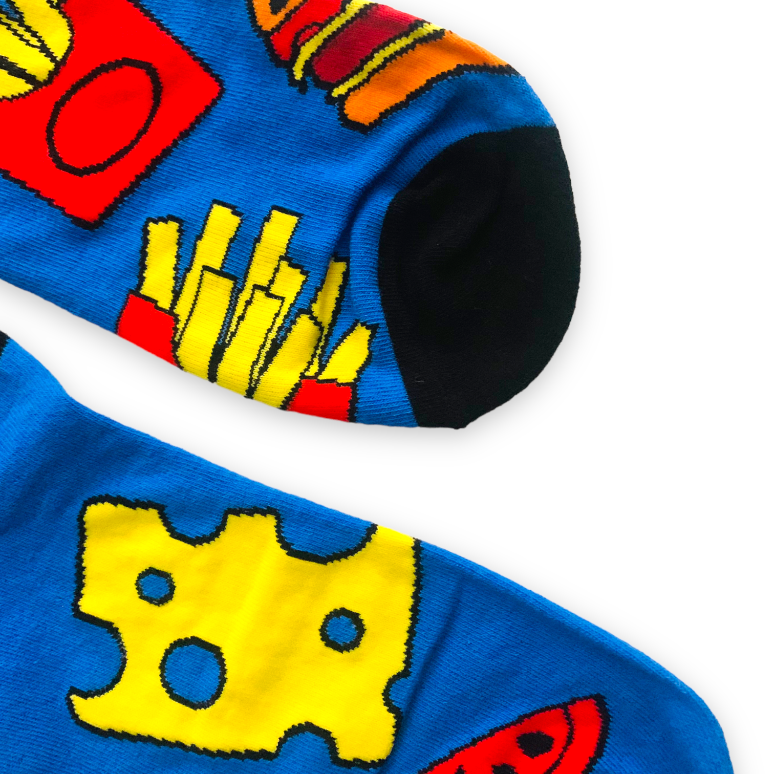 Modré ponožky Hamburger a hranolky EU 39 - 42