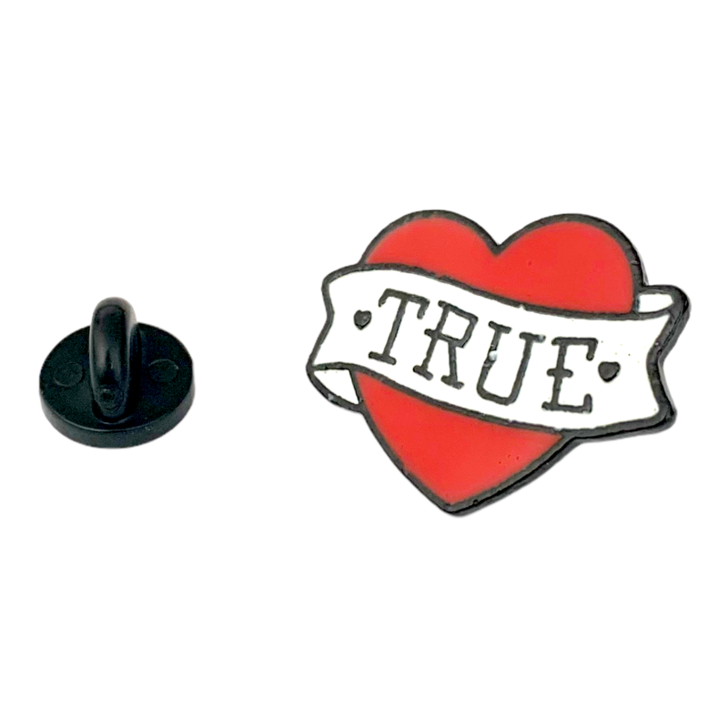 Brož Srdce s nápisem True 