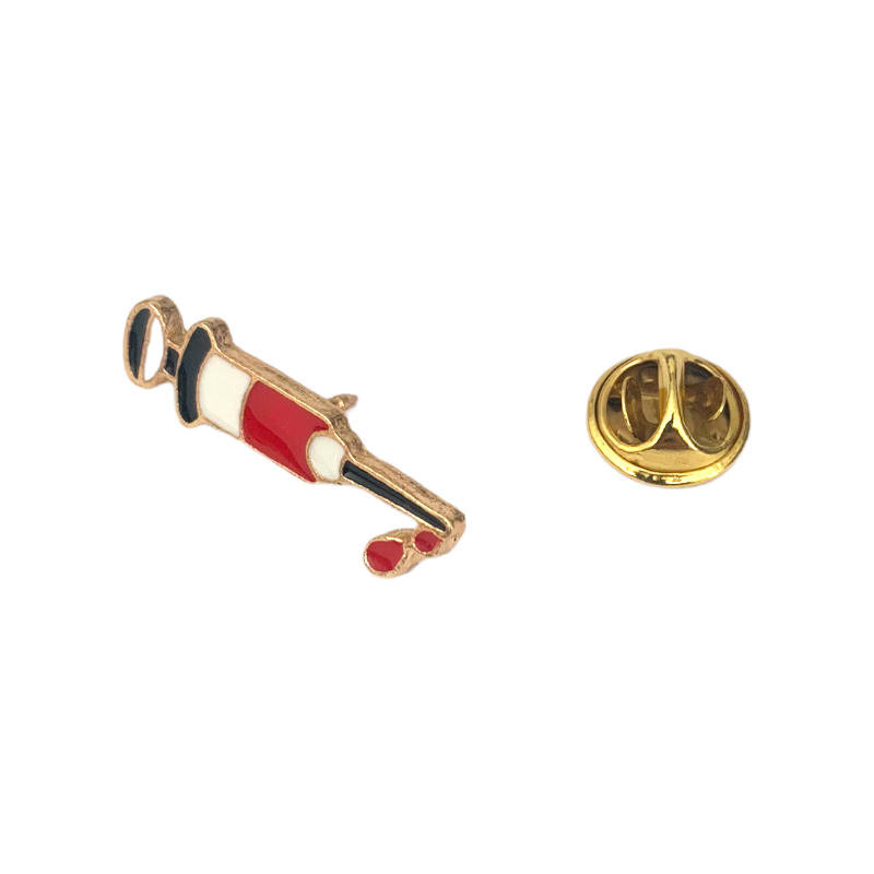 Brož Injekční stříkačka s kapkou krve