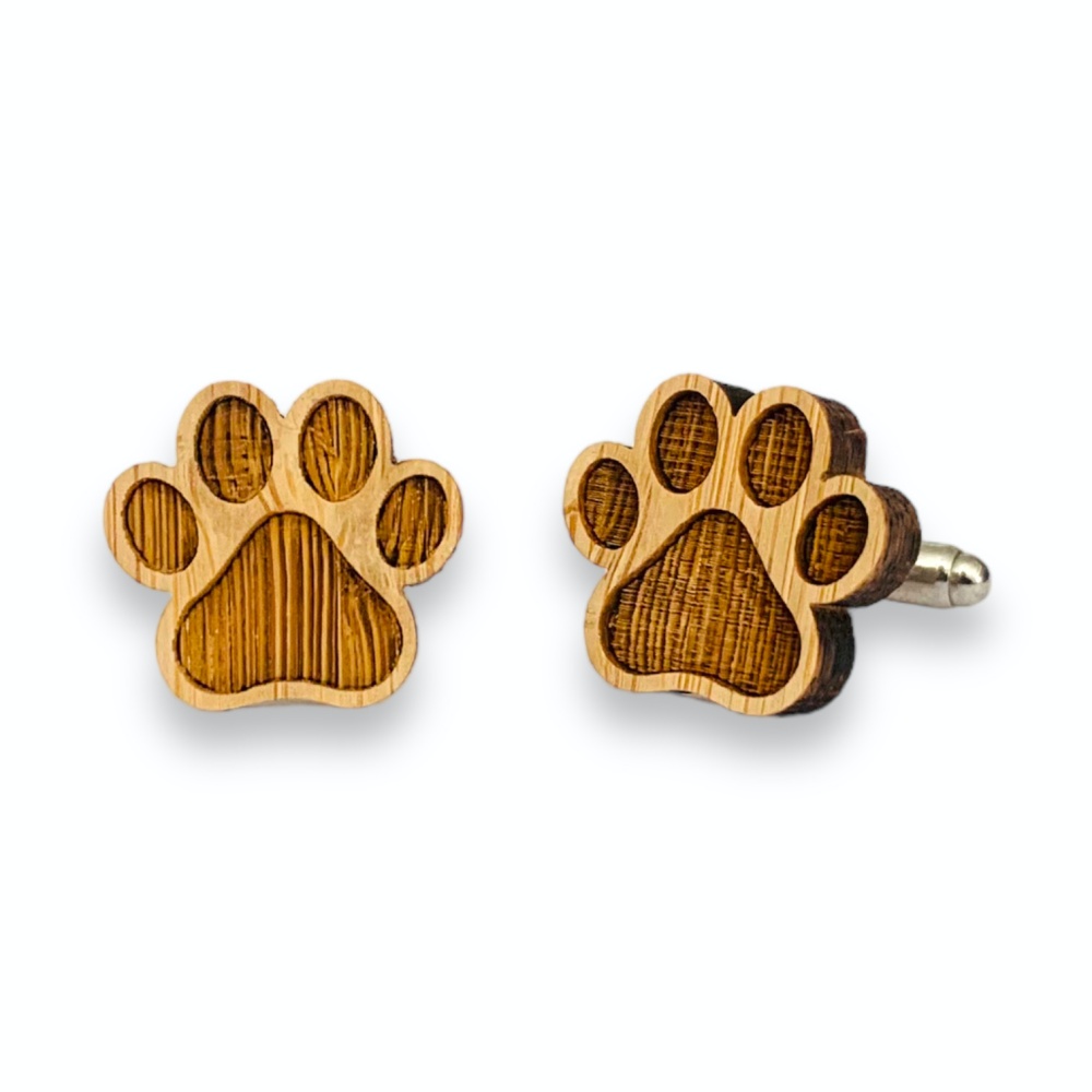Dřevěné manžetové knoflíčky Tlapka
