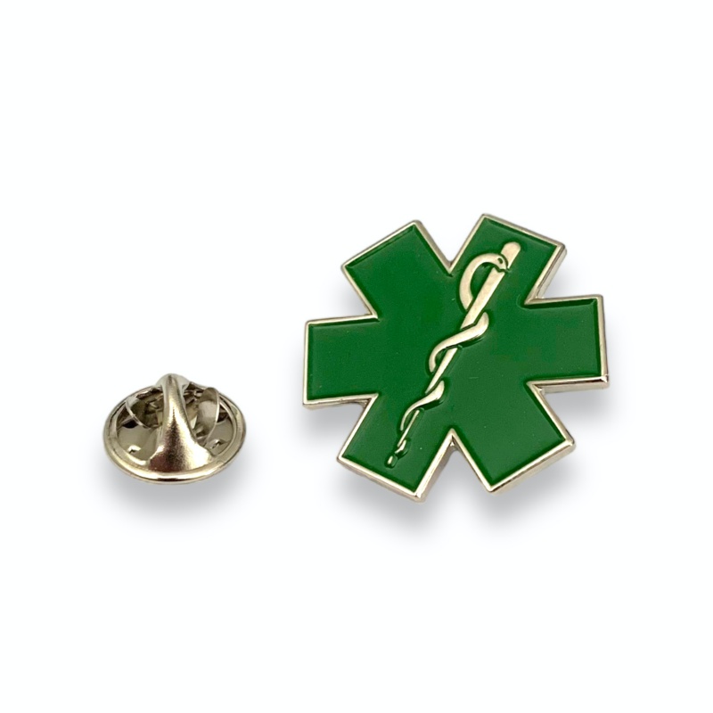 Zelená brož Medical znak 