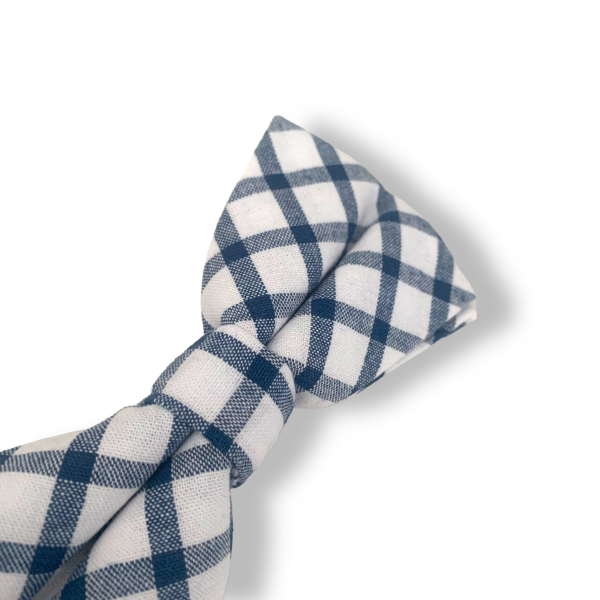 Modro - bílý kostkovaný motýlek Cotton 