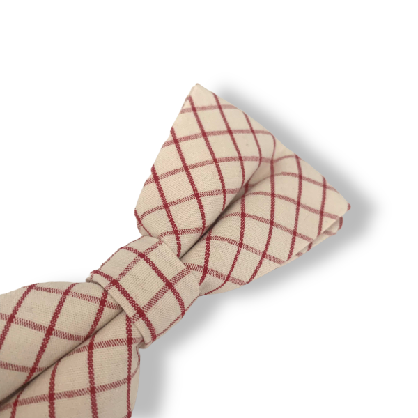 Červeno - bílý kostkovaný motýlek Cotton I.