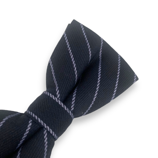 Šedo - černý pruhovaný motýlek Cotton 