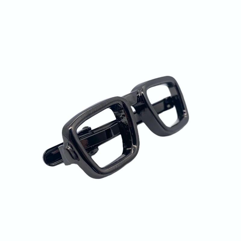 Spona na kravatu Šedé hranaté brýle