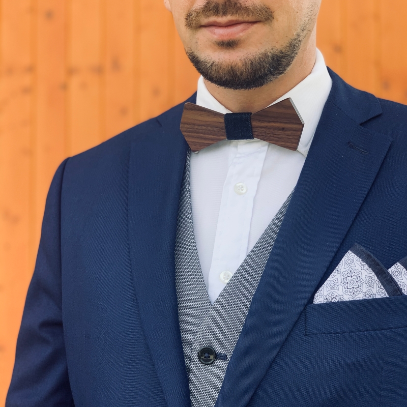 Dřevěný pánský motýlek Slim Denim 