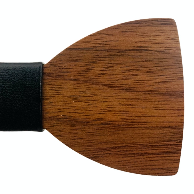 Dřevěný pánský motýlek Classic Leather ořech