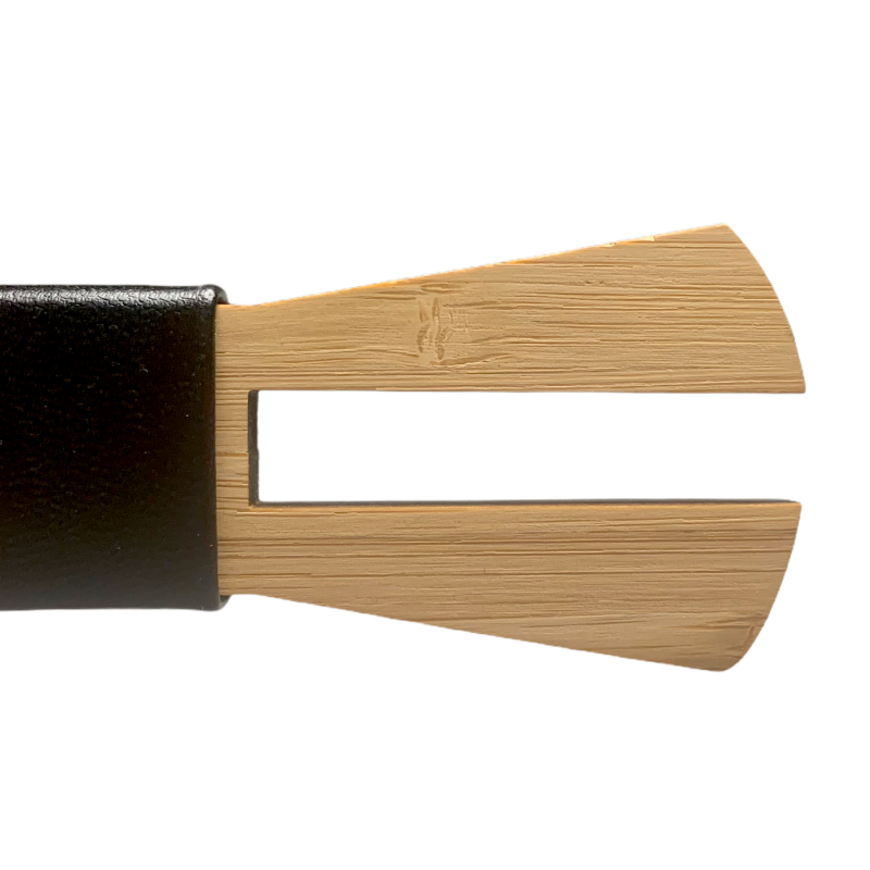 Dřevěný pánský motýlek Slim Half - half Leather