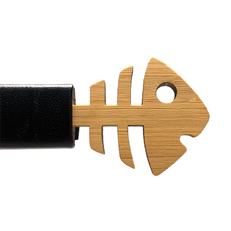 Dřevěný pánský motýlek Kostra Rybičky Leather