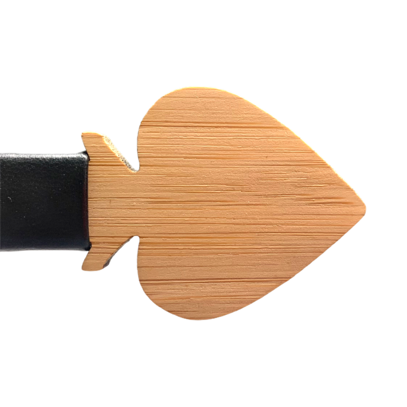 Dřevěný pánský motýlek Pikové eso Leather