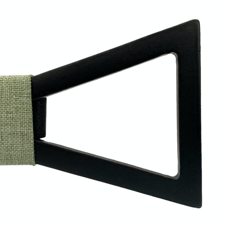 Dřevěný pánský motýlek Mahoosive černá Vrtule - zelená II. 