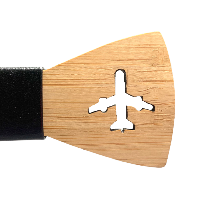 Dřevěný pánský motýlek Letadlo 