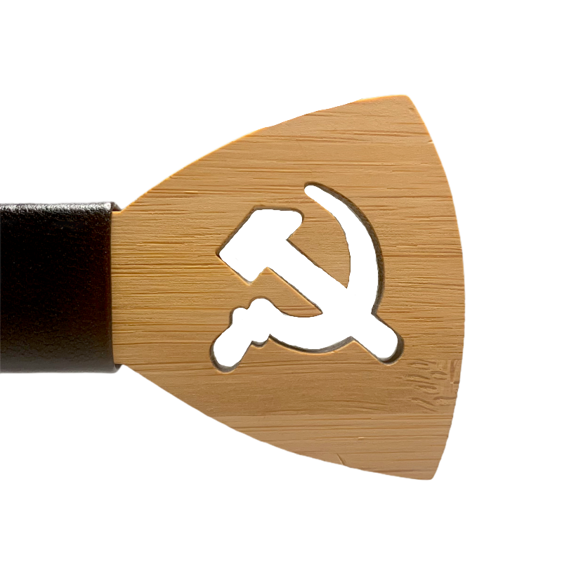 Dřevěný pánský motýlek Srp a kladivo