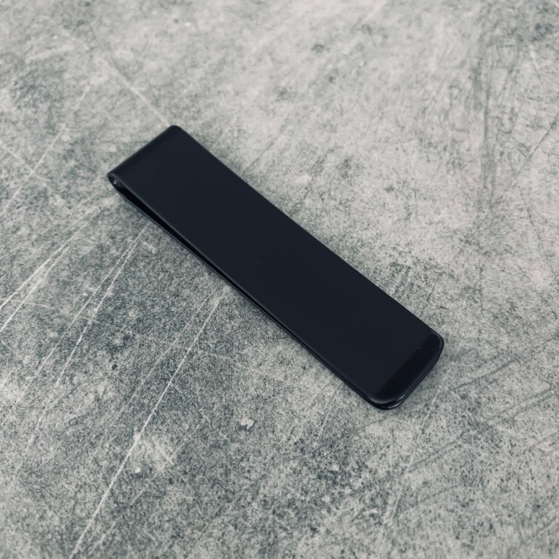 Černá dlouhá spona na peníze z nerezové oceli