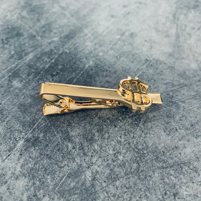 Zlatá spona na kravatu Dollar 