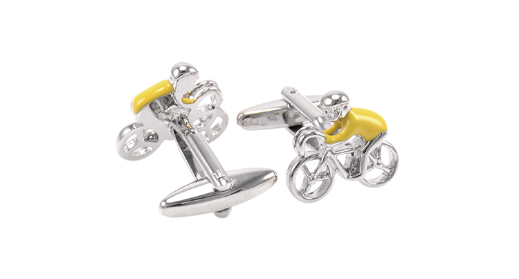 Manžetové knoflíčky Cyklista ve žlutém trikotu