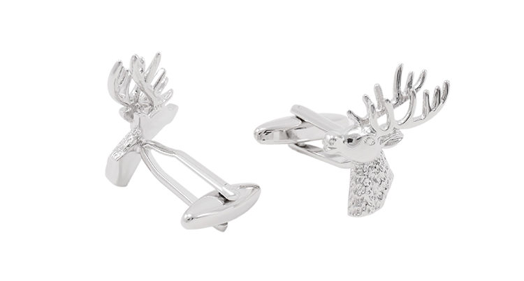 Manžetové knoflíčky Jelen hlava stříbrná