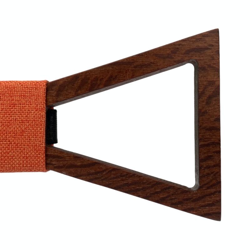 Dřevěný pánský motýlek Mahoosive Vrtule - oranžová 