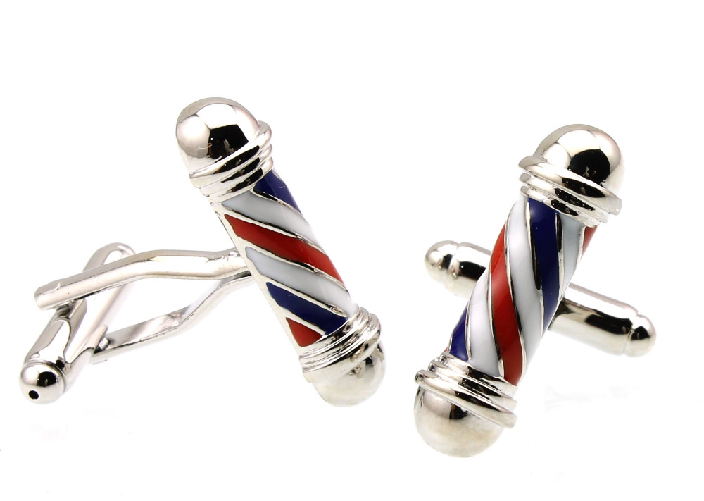 Manžetové knoflíčky Barbershop stříbrné