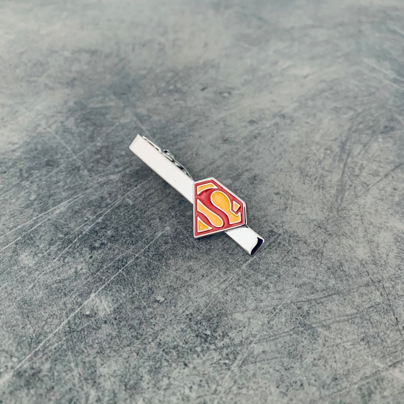 Set - spona na kravatu a manžetové knoflíčky Superman barevný