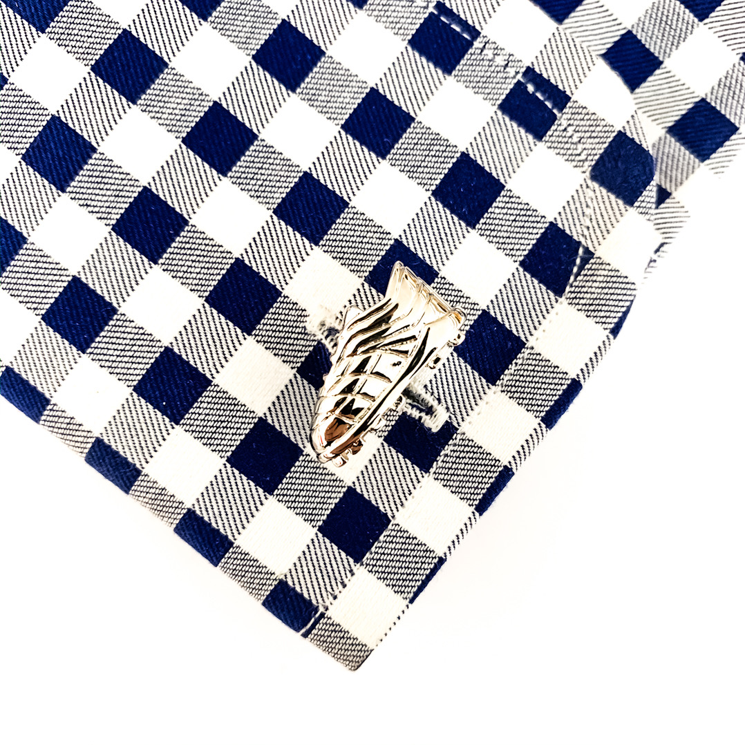 Manžetové knoflíčky Fotbalové kopačky - stříbrné