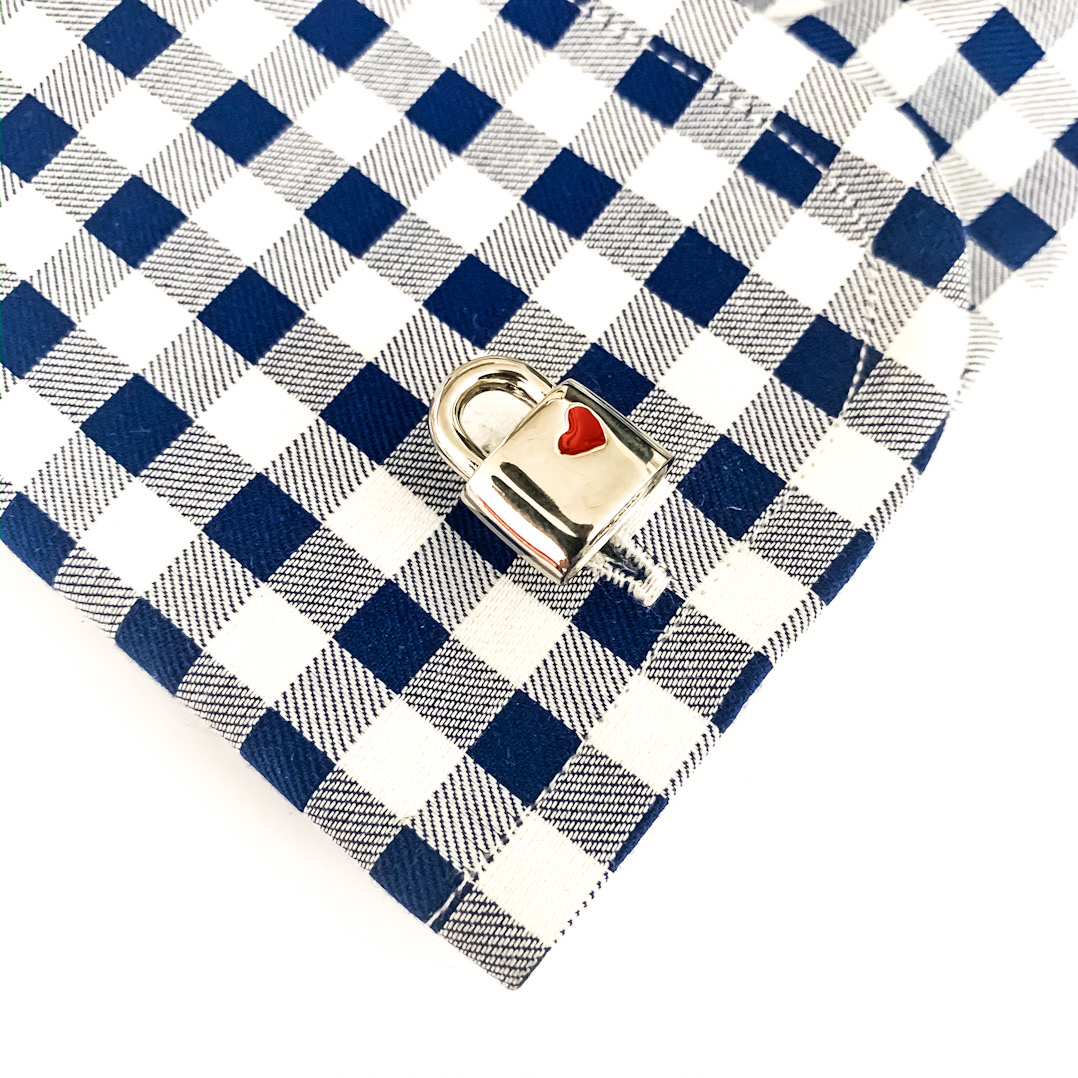 Manžetové knoflíčky Zámek se srdcem 