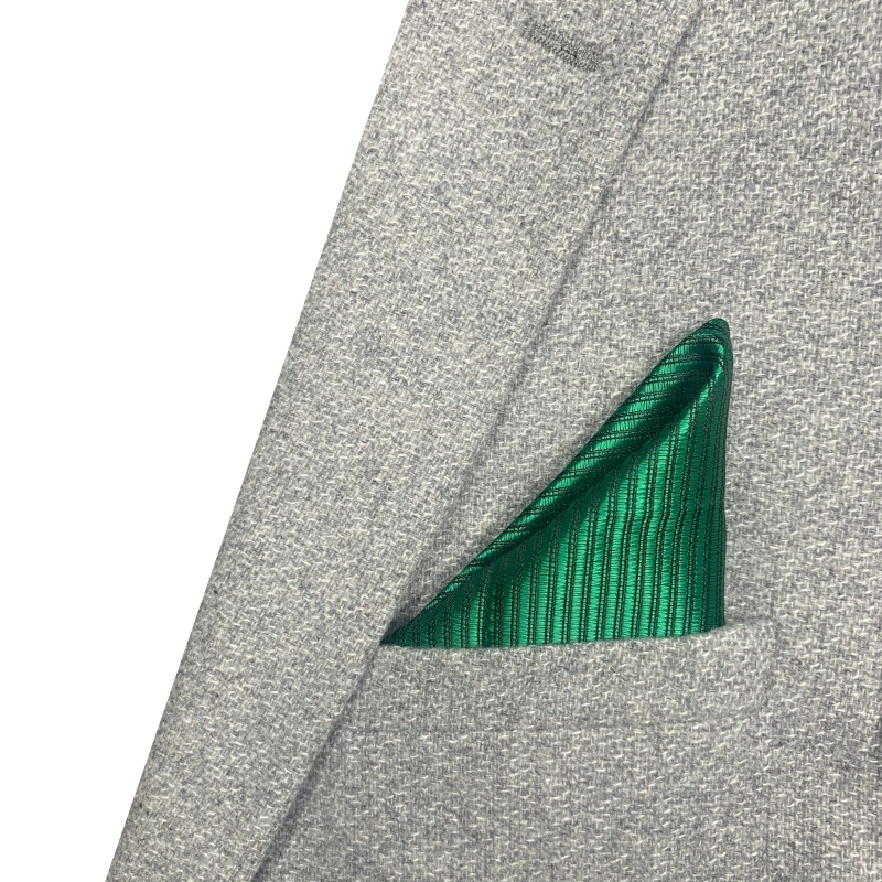 Zeleno - černý set - kapesník + manžetové knoflíčky Stripe