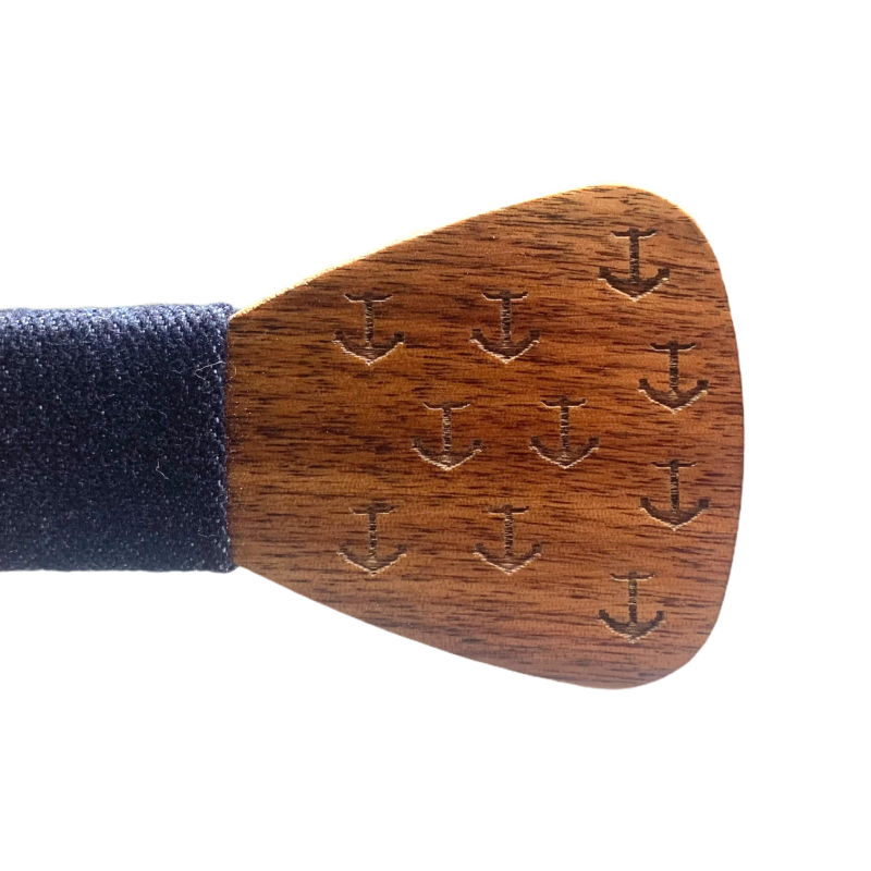 Dřevěný pánský motýlek Kotva Denim 