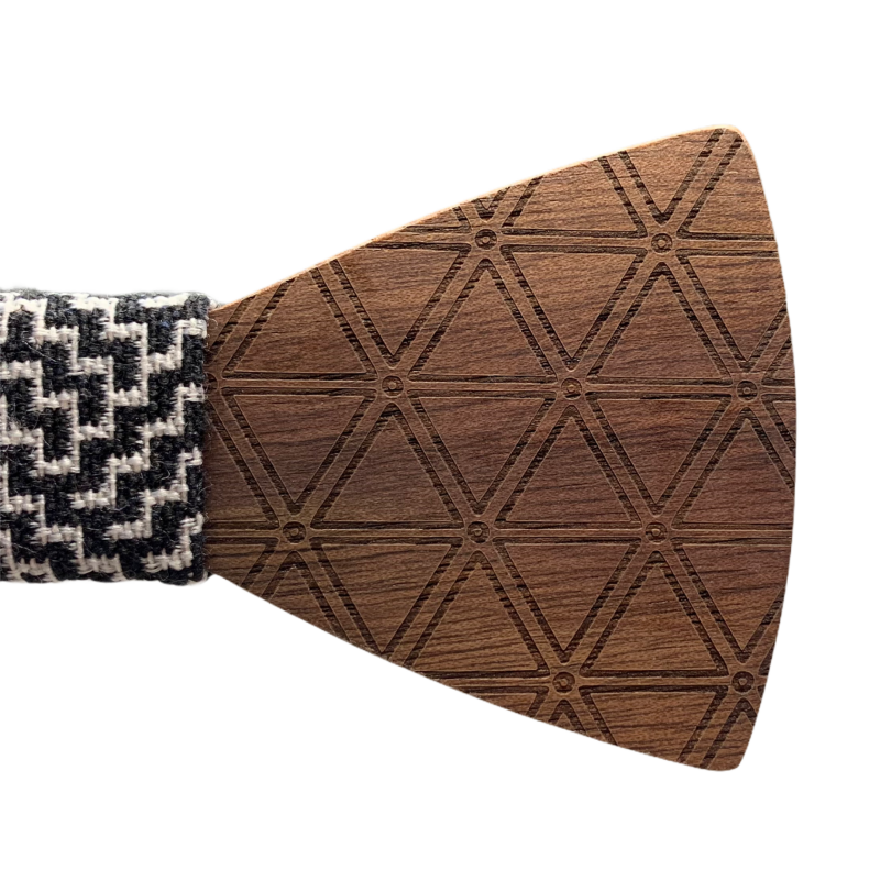 Dřevěný pánský motýlek Triangle Mozaika 