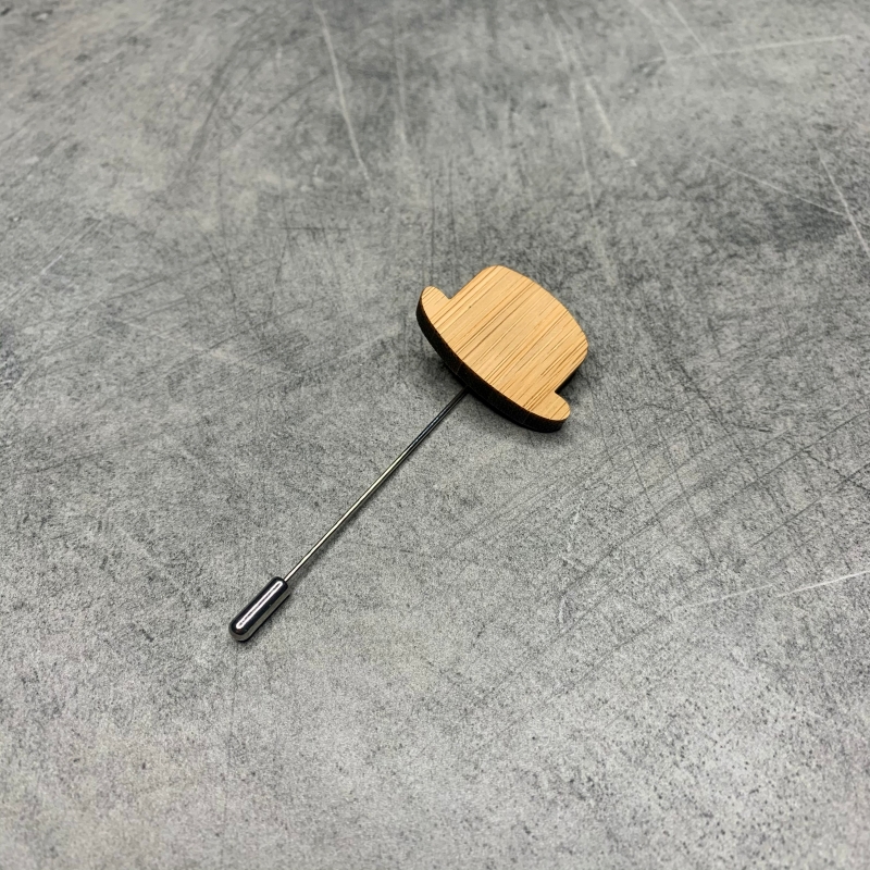 Dřevěná brož Buřinka 