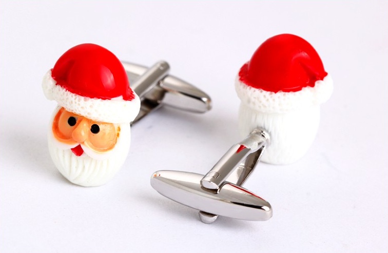Manžetové knoflíčky Santa Claus hlava  