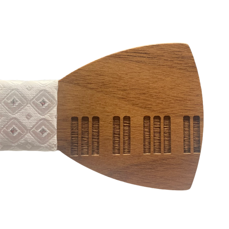 Dřevěný pánský motýlek Piano klávesy Hvězdy bílé 