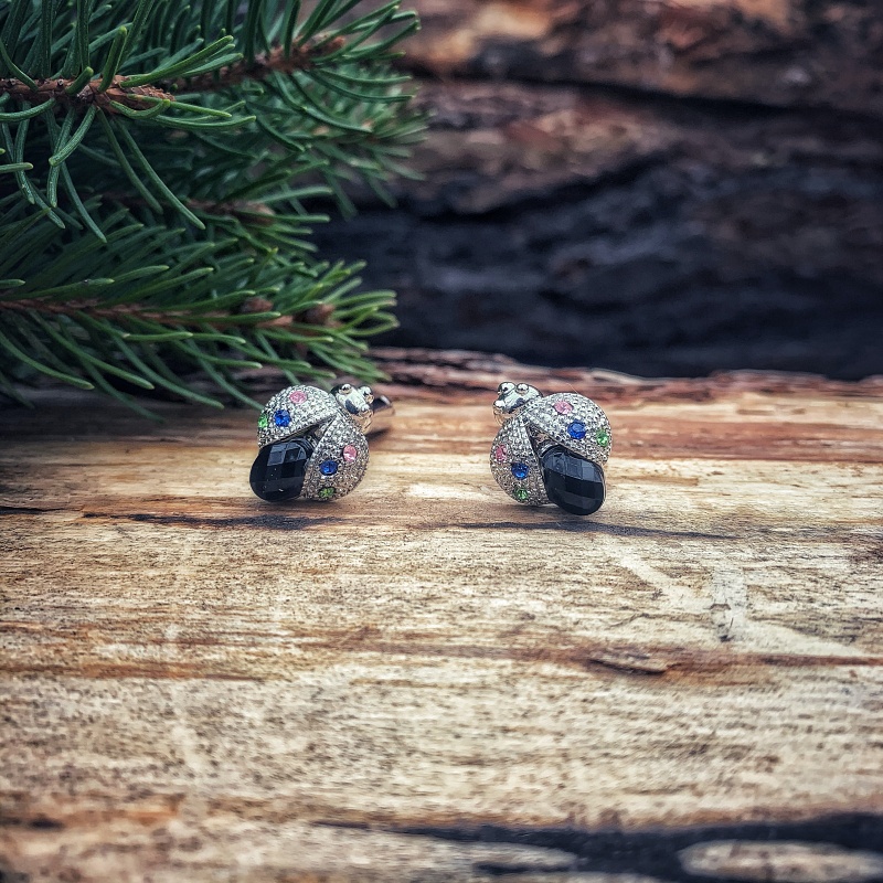 Manžetové knoflíčky Beruška s krystaly 