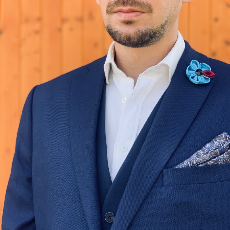 Modro - rudá brož Arrow Color