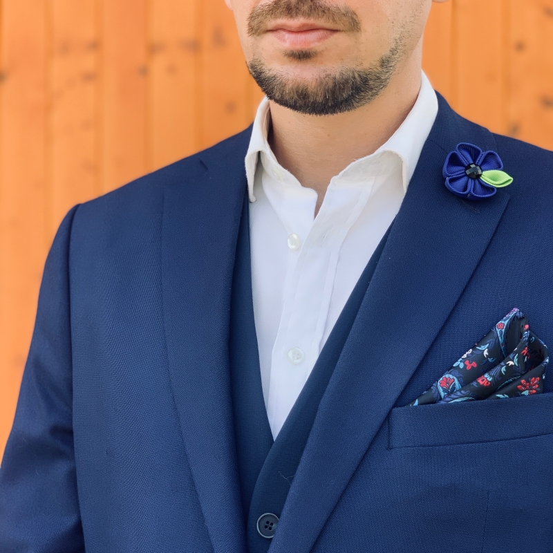 Modro - zelená brož Arrow Color