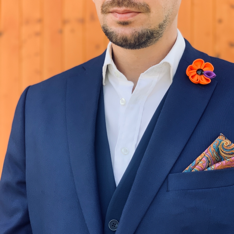 Oranžovo - fialová brož Arrow Color
