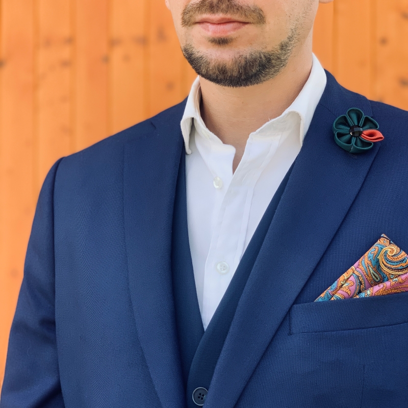 Zeleno - oranžová brož Arrow Color