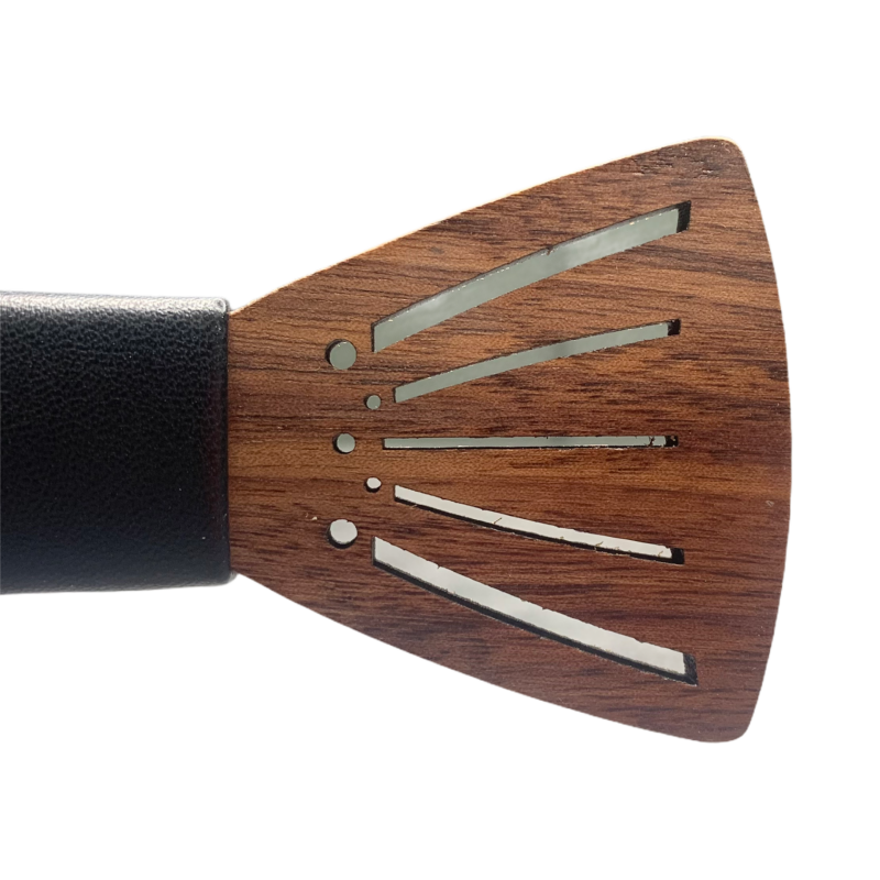 Dřevěný pánský motýlek Cross Leather 