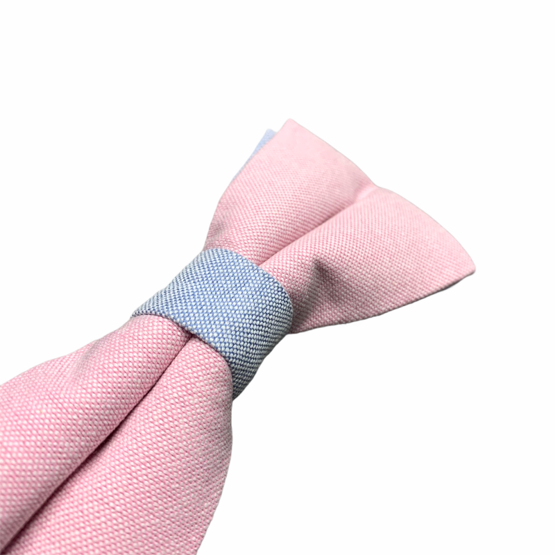 Motýlek Cotton růžovo - modrý 