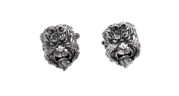 Manžetové knoflíčky Opičí král - šedý