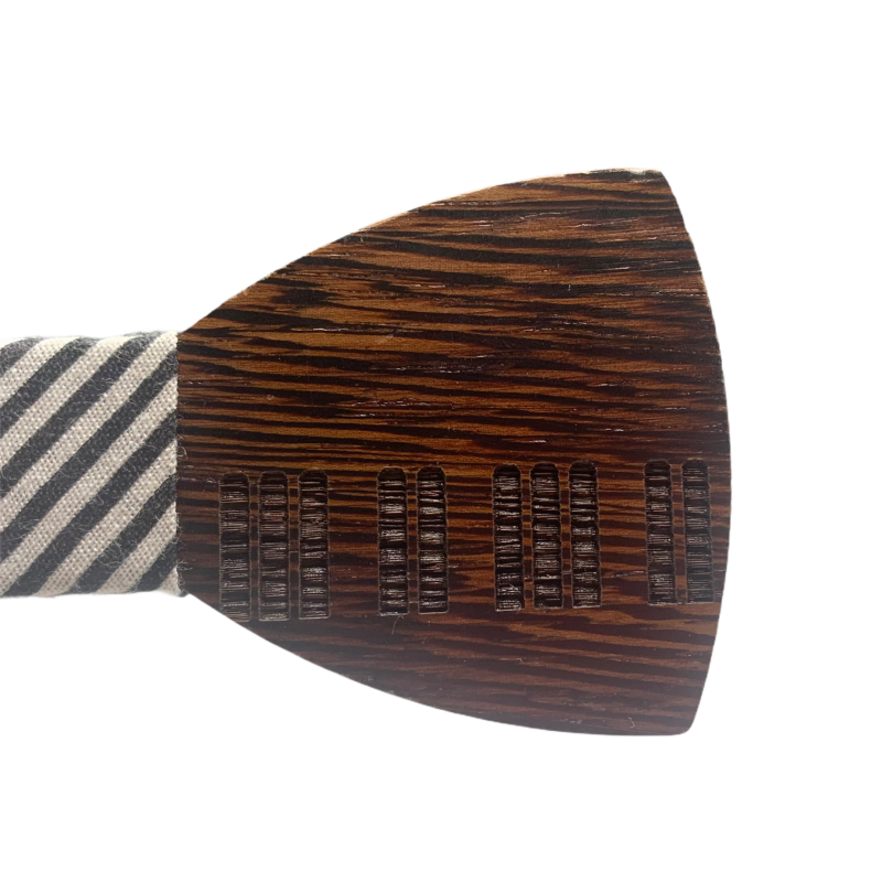 Dřevěný pánský motýlek Piano klávesy Stripe wenge
