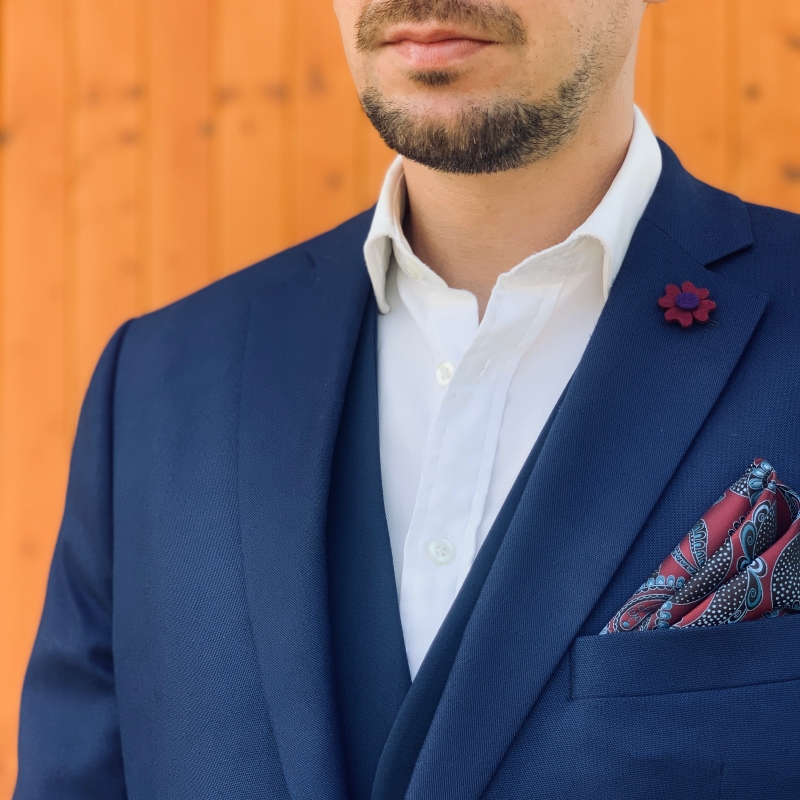 Vínovo - fialová brož Čtyřlístek Plsť